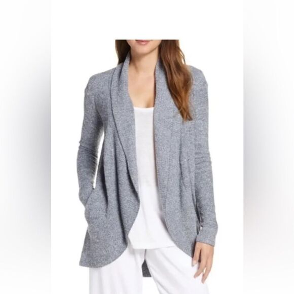 Barefoot Dreams Cozy Chic Lite gray open cardigan sweater women’s XS/S gray - Picture 3 of 16
